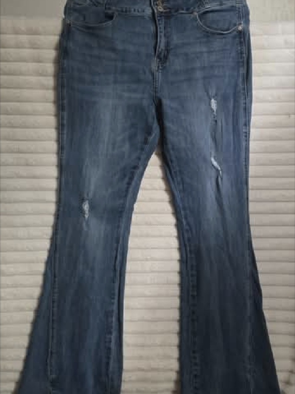 KanCan Medium Blue Distressed Flare Jeans